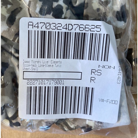 NEW Isaac Mizrahi Live Scoop Neck Long Sleeve Tunic Size Small Women’s Wheat - Picture 8 of 8